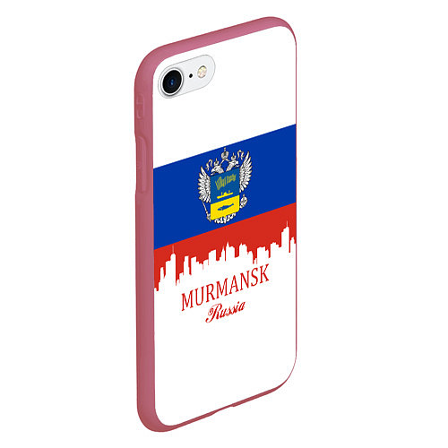 Чехол iPhone 7/8 матовый Murmansk: Russia / 3D-Малиновый – фото 2