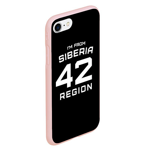 Чехол iPhone 7/8 матовый Im from Siberia: 42 Region / 3D-Светло-розовый – фото 2