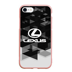 Чехол iPhone 7/8 матовый Lexus sport geometry, цвет: 3D-светло-розовый