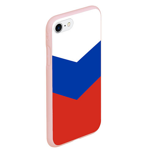Чехол iPhone 7/8 матовый Российский триколор / 3D-Светло-розовый – фото 2