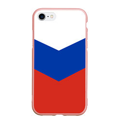 Чехол iPhone 7/8 матовый Российский триколор, цвет: 3D-светло-розовый