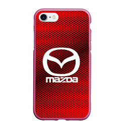 Чехол iPhone 7/8 матовый Mazda: Red Carbon, цвет: 3D-малиновый