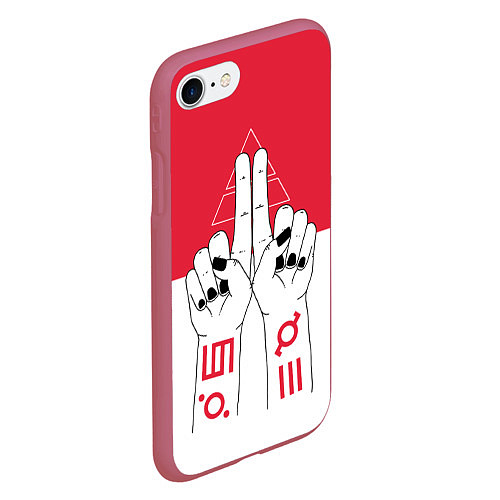 Чехол iPhone 7/8 матовый 30 STM: Faith Hands / 3D-Малиновый – фото 2
