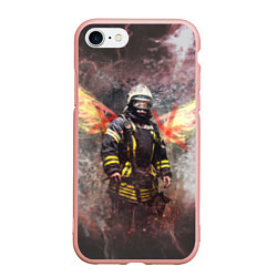 Чехол iPhone 7/8 матовый Пожарный ангел, цвет: 3D-светло-розовый