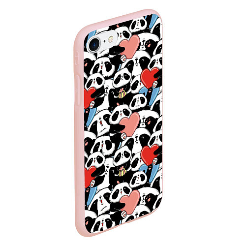 Чехол iPhone 7/8 матовый Funny Pandas / 3D-Светло-розовый – фото 2