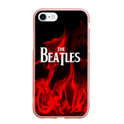 Чехол iPhone 7/8 матовый The Beatles: Red Flame, цвет: 3D-светло-розовый