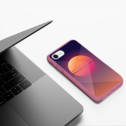 Чехол iPhone 7/8 матовый Retro Sunrise, цвет: 3D-малиновый — фото 2