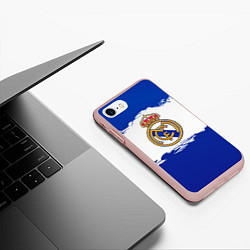 Чехол iPhone 7/8 матовый Real Madrid FC, цвет: 3D-светло-розовый — фото 2