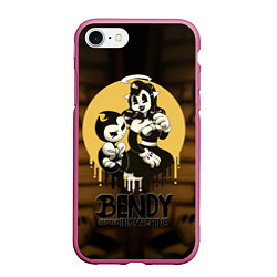 Чехол iPhone 7/8 матовый Bendy and the ink machine, цвет: 3D-малиновый