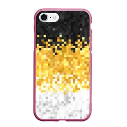Чехол iPhone 7/8 матовый Имперский флаг пикселами, цвет: 3D-малиновый