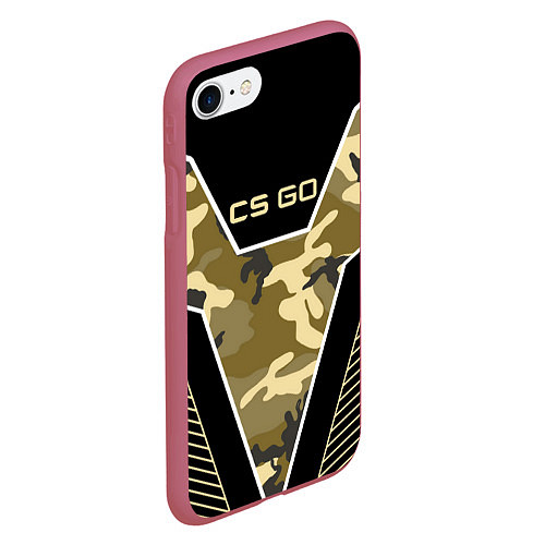 Чехол iPhone 7/8 матовый CS:GO Khaki Camo / 3D-Малиновый – фото 2