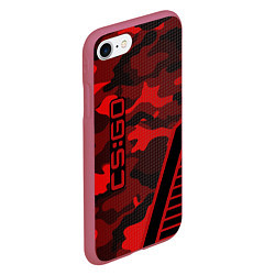 Чехол iPhone 7/8 матовый CS:GO Red Camo, цвет: 3D-малиновый — фото 2