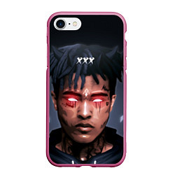 Чехол iPhone 7/8 матовый XXXTentacion Demon, цвет: 3D-малиновый