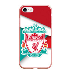 Чехол iPhone 7/8 матовый FC Liverpool, цвет: 3D-светло-розовый
