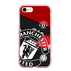 Чехол iPhone 7/8 матовый FC Man United: Exclusive, цвет: 3D-светло-розовый