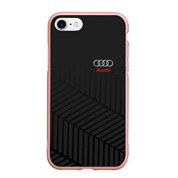 Чехол iPhone 7/8 матовый Audi: Grey Collection, цвет: 3D-светло-розовый