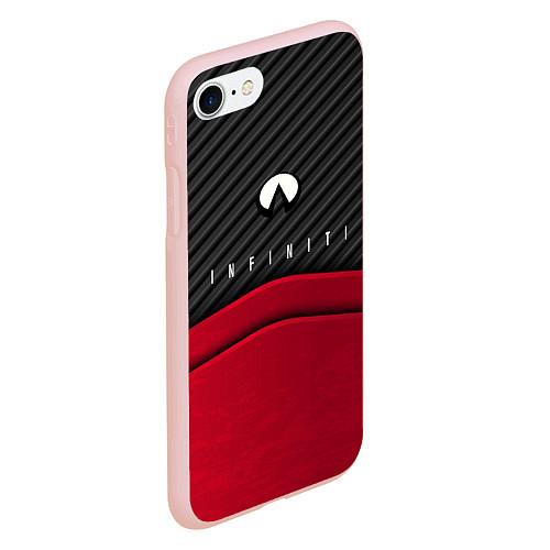 Чехол iPhone 7/8 матовый Infiniti: Red Carbon / 3D-Светло-розовый – фото 2