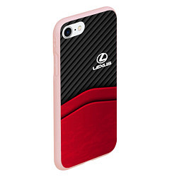 Чехол iPhone 7/8 матовый Lexus: Red Carbon, цвет: 3D-светло-розовый — фото 2