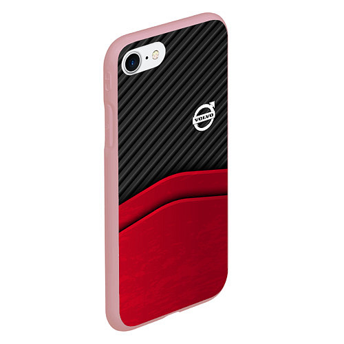 Чехол iPhone 7/8 матовый Volvo: Red Carbon / 3D-Баблгам – фото 2