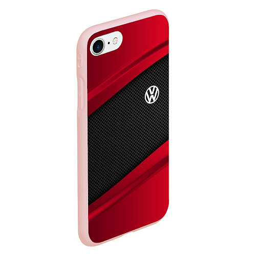 Чехол iPhone 7/8 матовый Volkswagen: Red Sport / 3D-Светло-розовый – фото 2