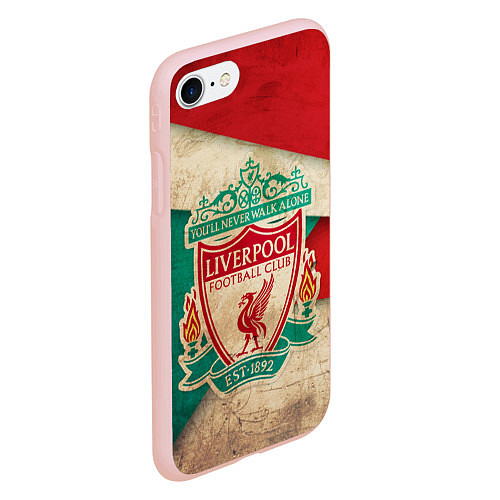 Чехол iPhone 7/8 матовый FC Liverpool: Old Style / 3D-Светло-розовый – фото 2