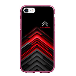Чехол iPhone 7/8 матовый Citroen: Red sport, цвет: 3D-малиновый