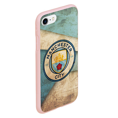 Чехол iPhone 7/8 матовый FC Man City: Old Style / 3D-Светло-розовый – фото 2