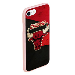 Чехол iPhone 7/8 матовый Chicago Bulls: Old Style, цвет: 3D-светло-розовый — фото 2
