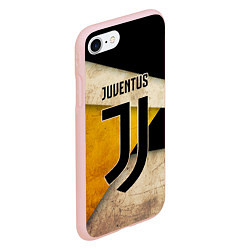 Чехол iPhone 7/8 матовый FC Juventus: Old Style, цвет: 3D-светло-розовый — фото 2