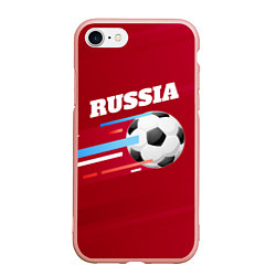 Чехол iPhone 7/8 матовый Russia Football, цвет: 3D-светло-розовый