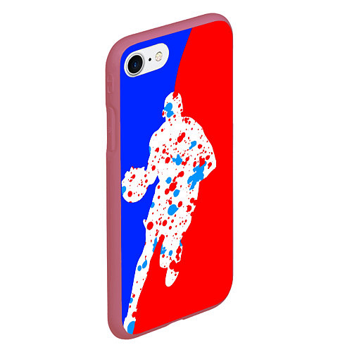 Чехол iPhone 7/8 матовый Уличный баскетболист / 3D-Малиновый – фото 2
