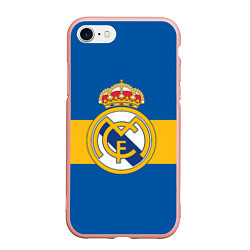 Чехол iPhone 7/8 матовый Реал Мадрид, цвет: 3D-светло-розовый