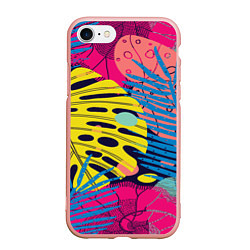 Чехол iPhone 7/8 матовый Тропическая мода, цвет: 3D-светло-розовый