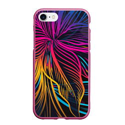 Чехол iPhone 7/8 матовый Floral Design, цвет: 3D-малиновый