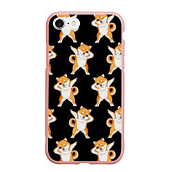 Чехол iPhone 7/8 матовый Foxes Dab, цвет: 3D-светло-розовый