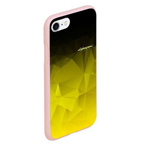 Чехол iPhone 7/8 матовый Cyberpunk 2077: Yellow Poly / 3D-Светло-розовый – фото 2