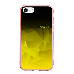 Чехол iPhone 7/8 матовый Cyberpunk 2077: Yellow Poly