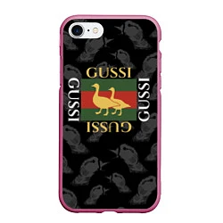 Чехол iPhone 7/8 матовый GUSSI Style, цвет: 3D-малиновый