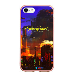 Чехол iPhone 7/8 матовый Cyberpunk 2077: Night City, цвет: 3D-светло-розовый