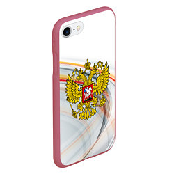 Чехол iPhone 7/8 матовый Россия необъятная, цвет: 3D-малиновый — фото 2