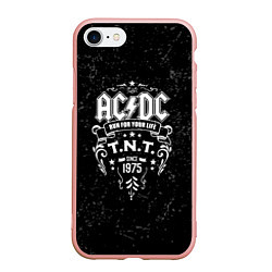 Чехол iPhone 7/8 матовый AC/DC: Run For Your Life, цвет: 3D-светло-розовый