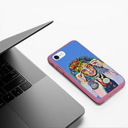 Чехол iPhone 7/8 матовый 6IX9INE SWAG, цвет: 3D-малиновый — фото 2