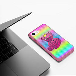 Чехол iPhone 7/8 матовый Lil Peep Bear, цвет: 3D-малиновый — фото 2