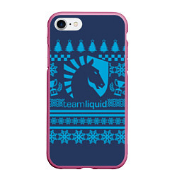 Чехол iPhone 7/8 матовый Team Liquid: Blue Pattern, цвет: 3D-малиновый