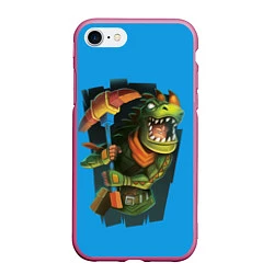 Чехол iPhone 7/8 матовый Rex: Fortnite, цвет: 3D-малиновый