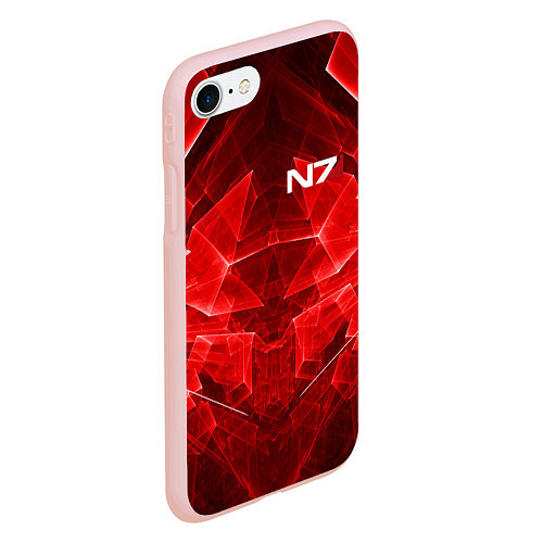 Чехол iPhone 7/8 матовый Mass Effect: Red Armor N7 / 3D-Светло-розовый – фото 2