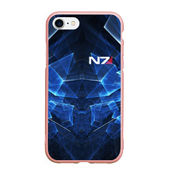 Чехол iPhone 7/8 матовый Mass Effect: Blue Armor N7