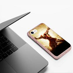 Чехол iPhone 7/8 матовый Воинственный Кратос, цвет: 3D-светло-розовый — фото 2