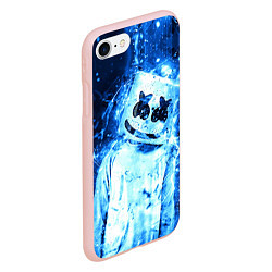 Чехол iPhone 7/8 матовый Marshmello: Blue Liquid, цвет: 3D-светло-розовый — фото 2