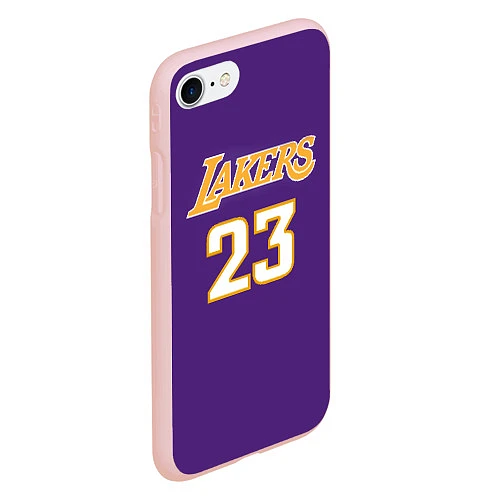 Чехол iPhone 7/8 матовый NBA Lakers 23 / 3D-Светло-розовый – фото 2